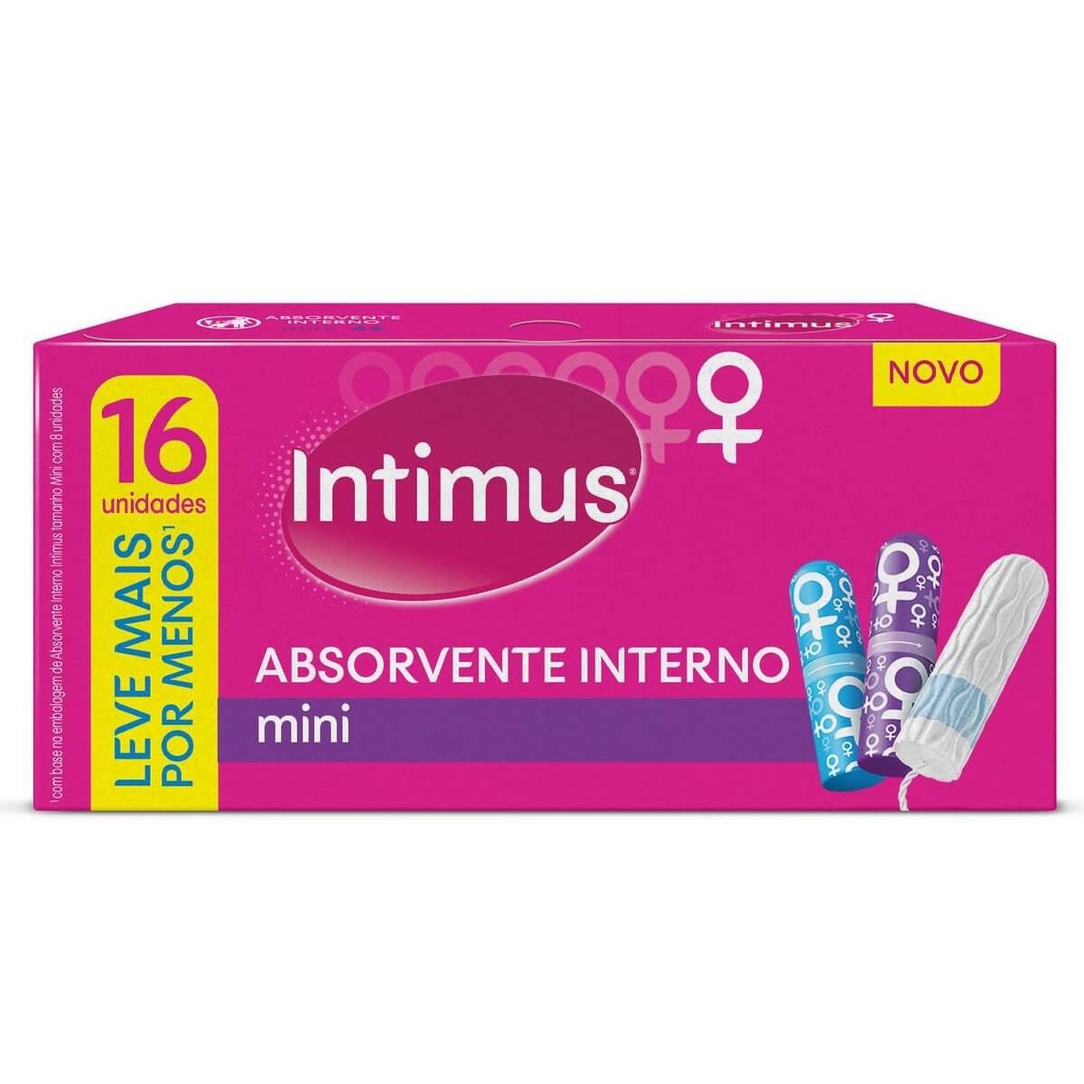 Absorvente Interno Intimus Mini com 16 unidades