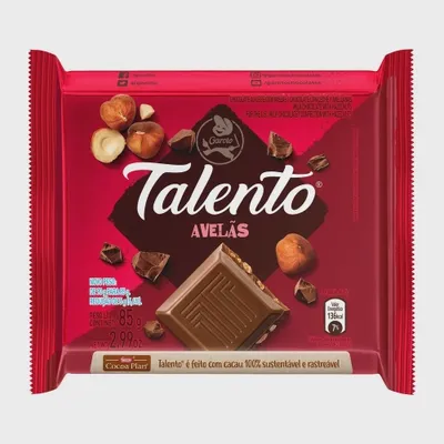 Chocolate Talento ao Leite com Avelãs 85g - GAROTO