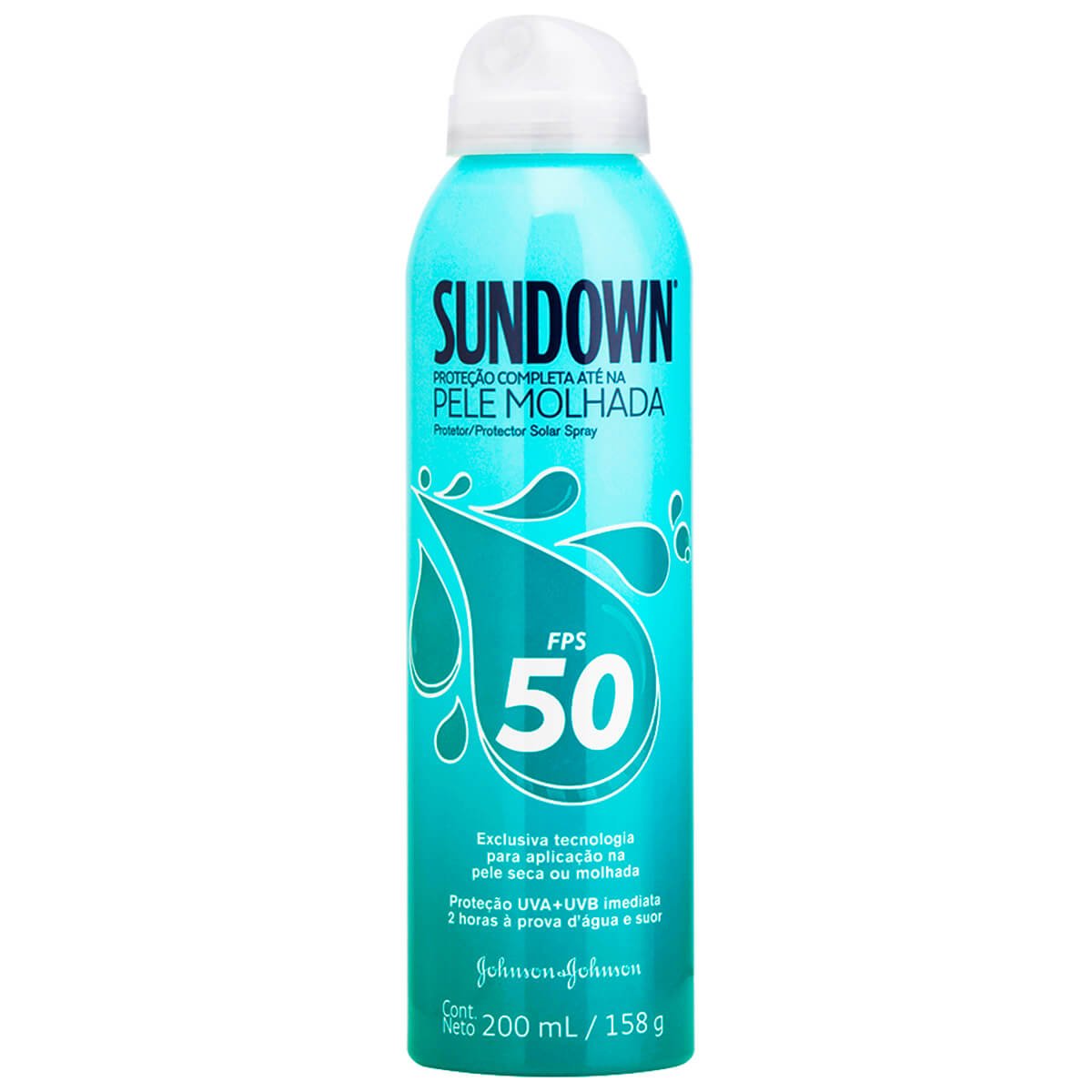 Protetor Solar Spray Pele Molhada Fps50 200ml - SUNDOWN