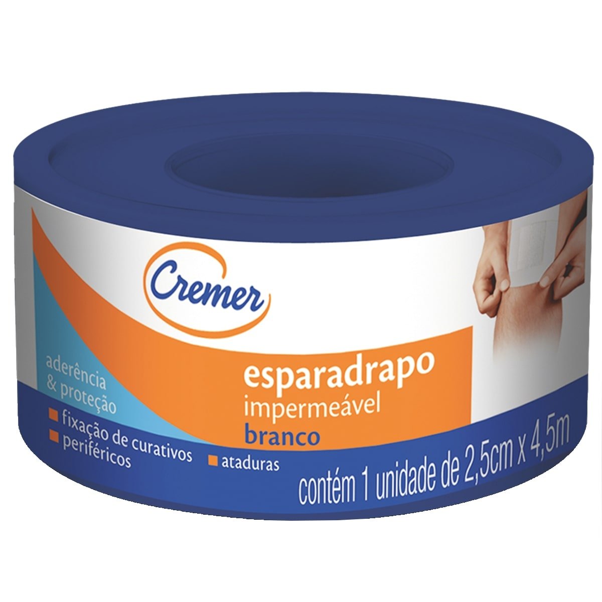 Esparadrapo Impermeável Branco 2,5cm x 4,5m 1 - CREMER