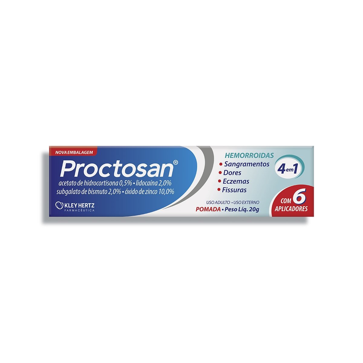 Proctosan Pomada Kley Hertz Caixa Com 20G + 6 Aplicadores