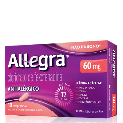 Antialérgico Allegra 60Mg Sanofi Com 10 Comprimidos