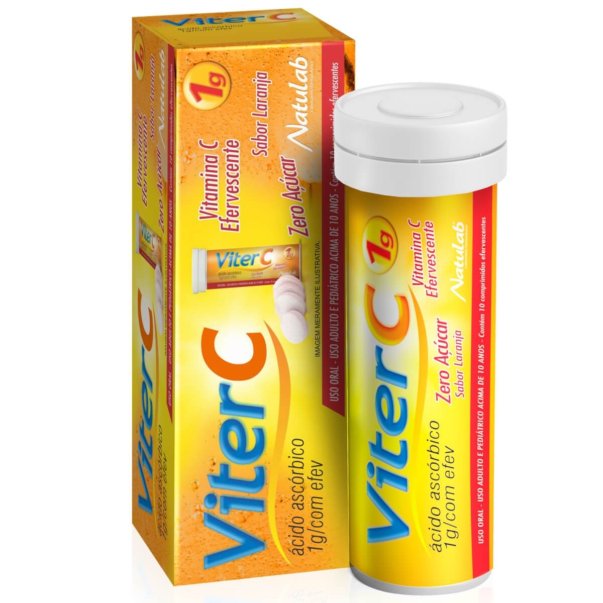 Viter C Efervescente Natulab 1G Com 10 Comprimidos