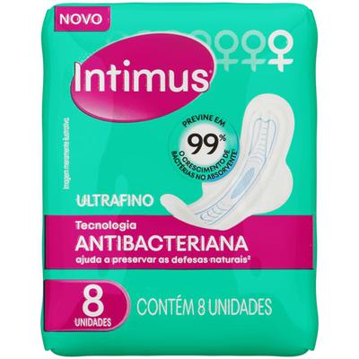 Absorvente Intimus Ultrafino Antibacteriano com Abas 8 Unid