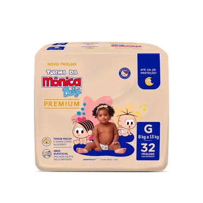 FRALDA TURMA DA MONICA BABY PREMIUM ECONOMICA G 32UNIDADES
