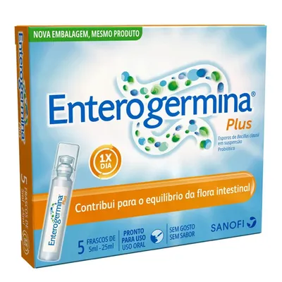 Probiótico Enterogermina Plus 5 Frascos de 5ml - SANOFI