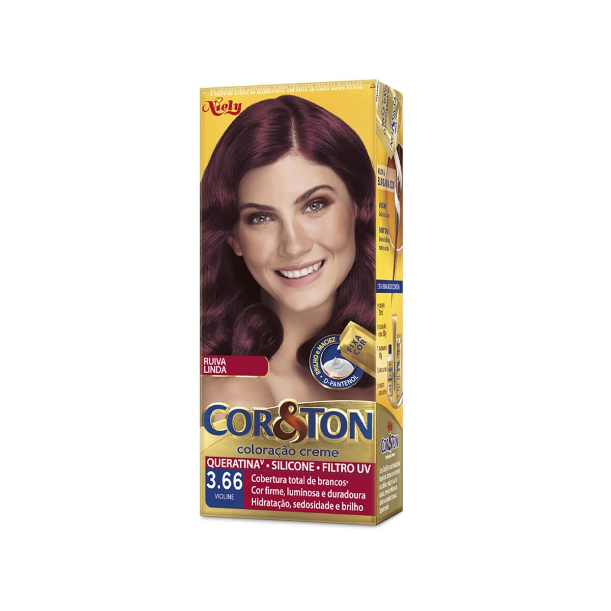 Kit Tintura Cor & Ton 3.66 Violine 180 g - NIELY