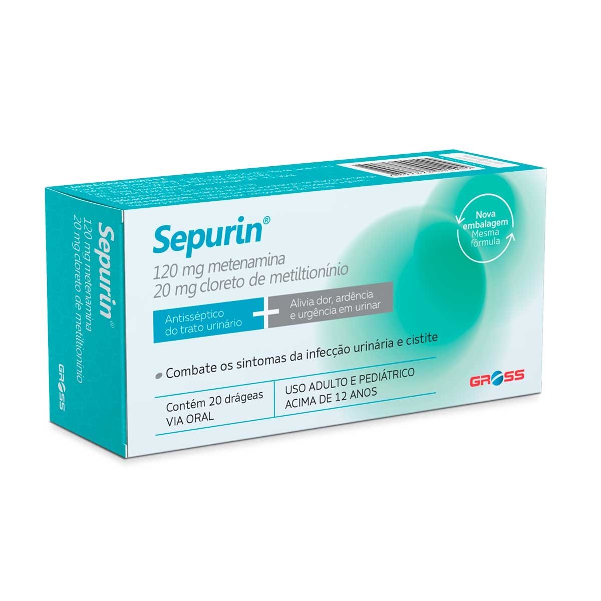 Sepurin Gross 120Mg + 20Mg  20 Drágeas - GROSS