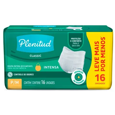 Roupa Intima Plenitude Classica P/M 16Unidades