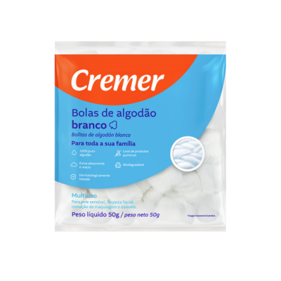 Algodão Cremer Bolas Embalagem 50G