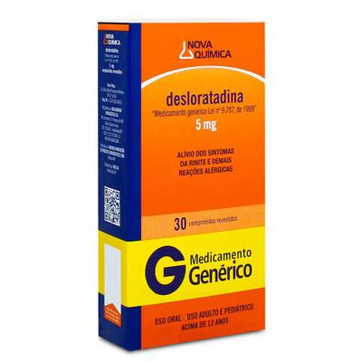 Desloratadina 5Mg Nova Química 30 Comprimidos Revestidos