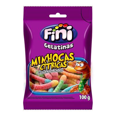 Bala Minhoca Cítricas 1 Unidade com 100g - FINI