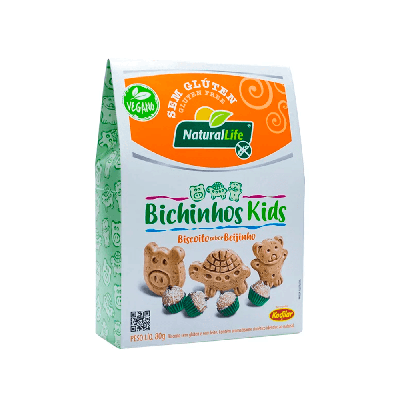 Biscoito Bichinhos Kids Sabor Beijinho Natural Life 80g