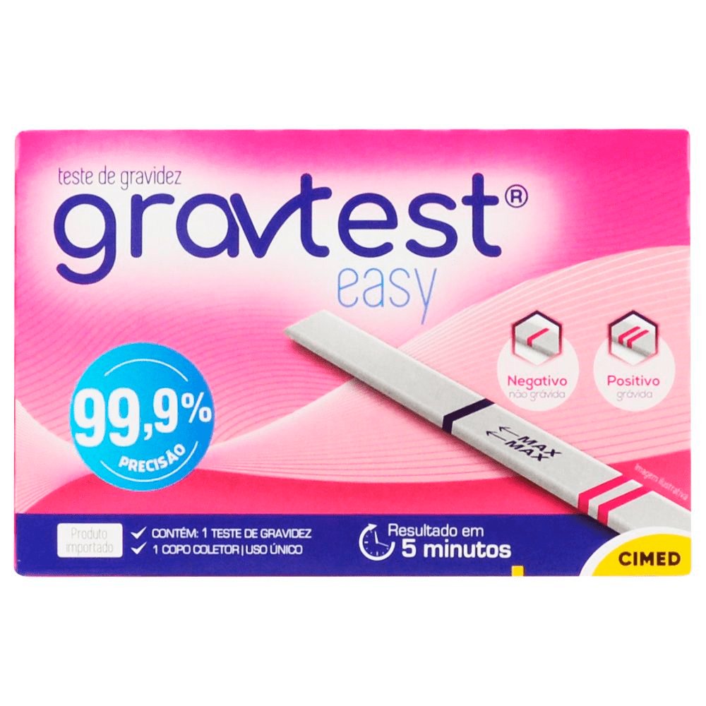 Teste De Gravidez Gravtest 99,5% De Precisão Cimed