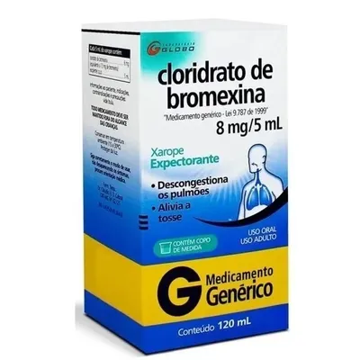 Cloridrato de Bromexina 8mg 120ml - GLOBO