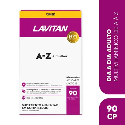 Suplemento Lavitan A-Z + Mulher 90 Comprimidos Revestidos