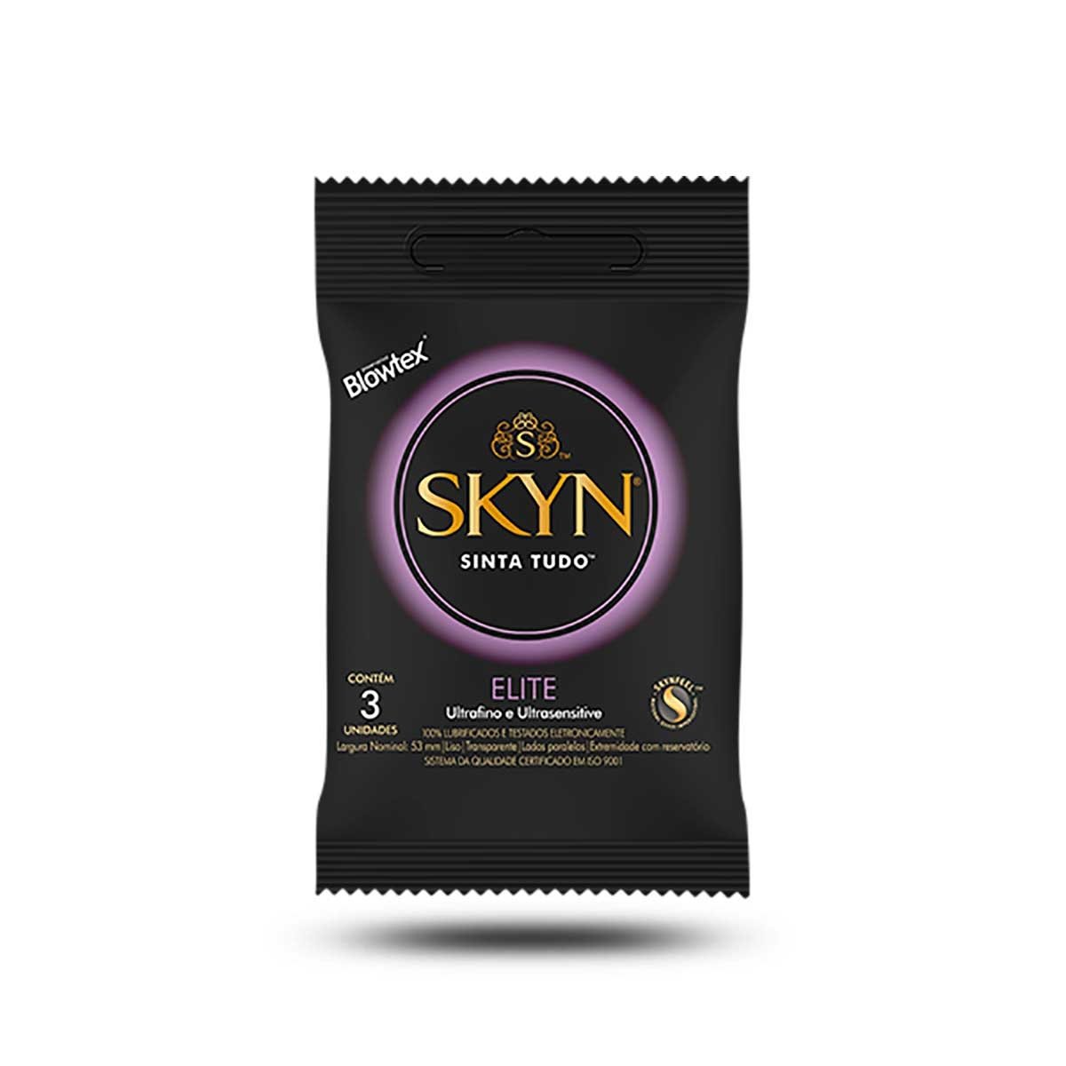 Preservativo Masculino Lubrificado Elite Blowtex Skyn 3Unid