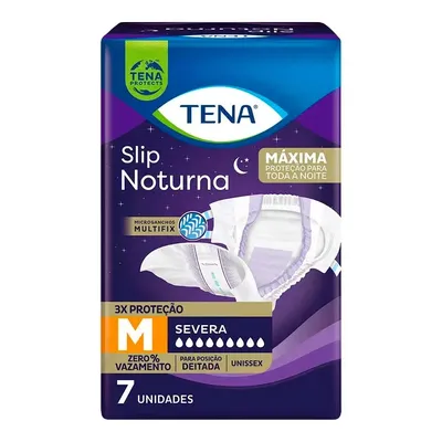 Fralda Geriátrica Tena Slip Noturna M 7 Unidades