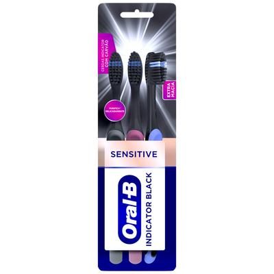 Escova de dente Oral B Indicator Black Sensitive pack c/3Uni