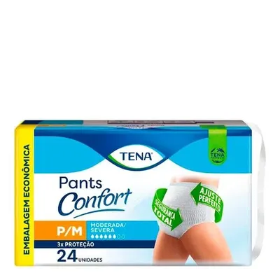 Roupa Íntima Unissex Tena Pants Confort Tamanho P/M 24Un