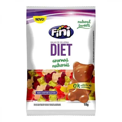 Fini Bem-Estar Bala de Gelatina Diet Zero Açúcar com 18g