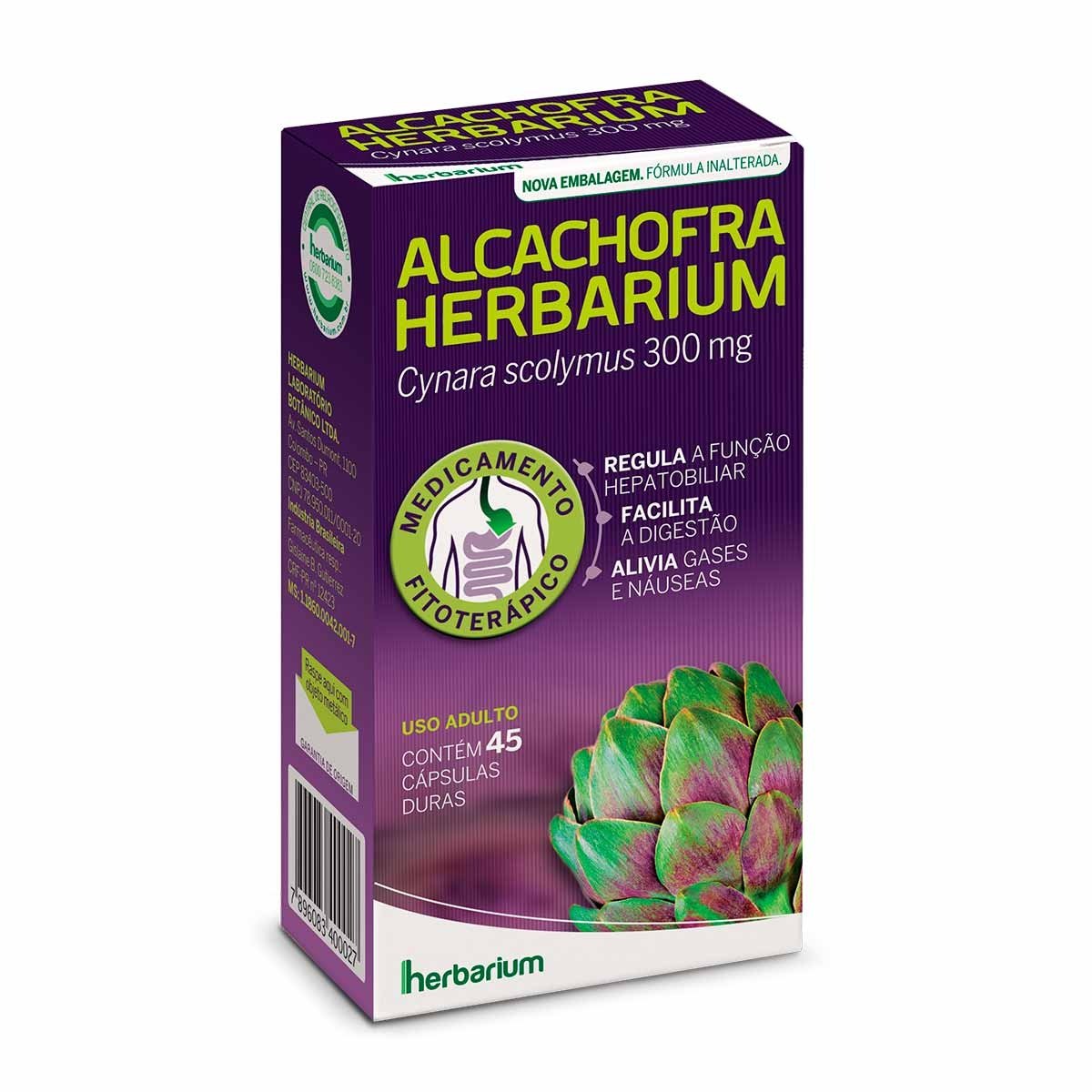 Alcachofra 300Mg Herbarium Com 45 Cápsulas