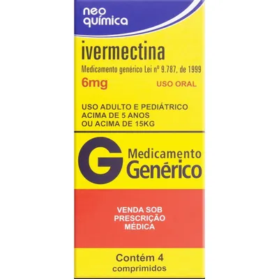 Ivermectina 6Mg Neo Química Com 4 Comprimidos