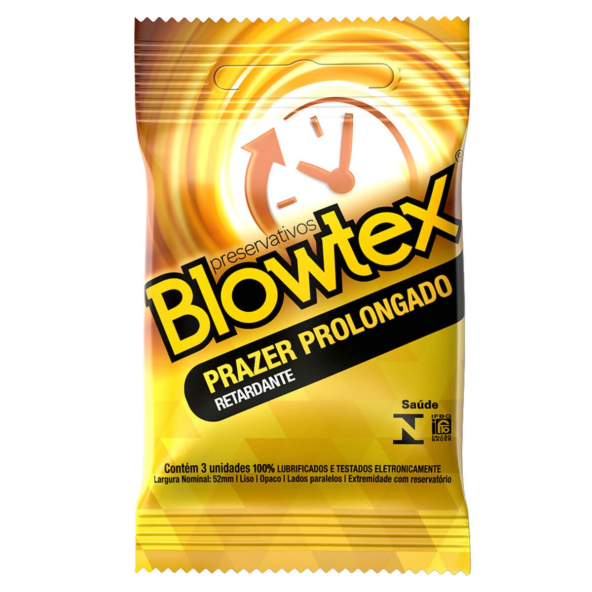 Preservativo Blowtex Efeito Retardante Embalagem 3 Un