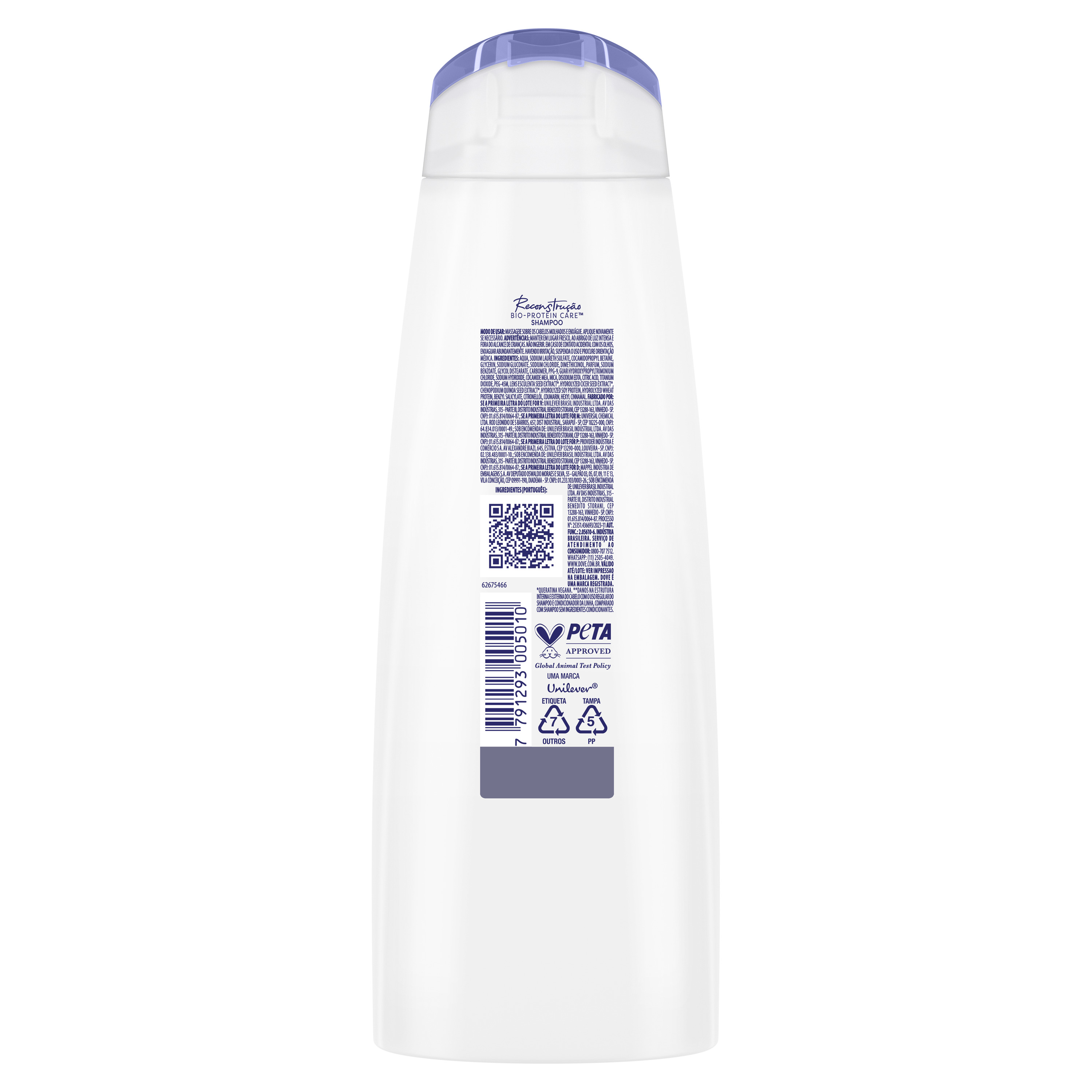 Shampoo Dove Reconstrução + Queratina Frasco 400ml