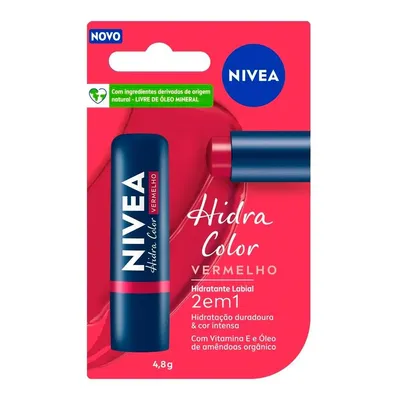 Hidratante Labial Color 2em1 Vermelho 4,8g - NIVEA