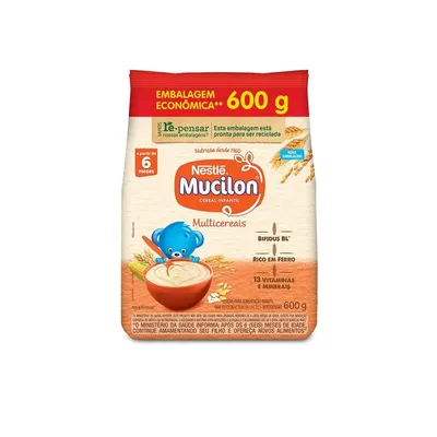 Cereal Infantil Multicereais Nestlé Mucilon 600G