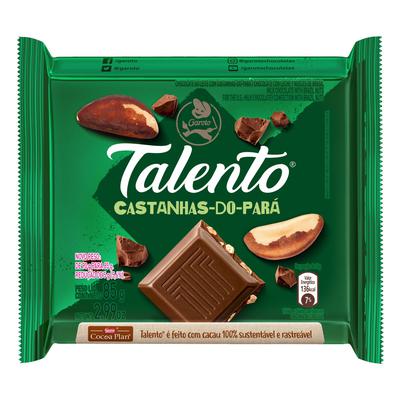 Chocolate Talento ao Leite c/Castanha do Pará 85g - GAROTO
