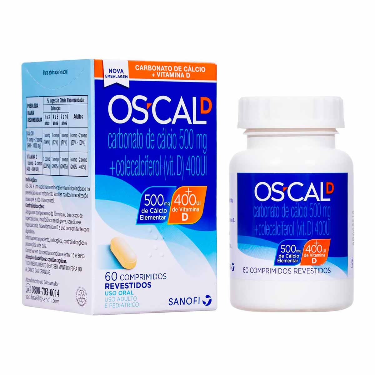 OSCAL D 500MG/400UI 60CP(PBM)