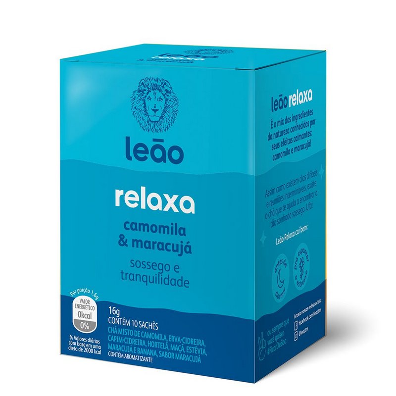 Chá Relaxa Camomila e Maracujá 10 Saches - MATTE LEÃO