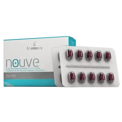 Nouve Biotin Cabelo Pele E Unha Mantecorp 30 Cápsulas