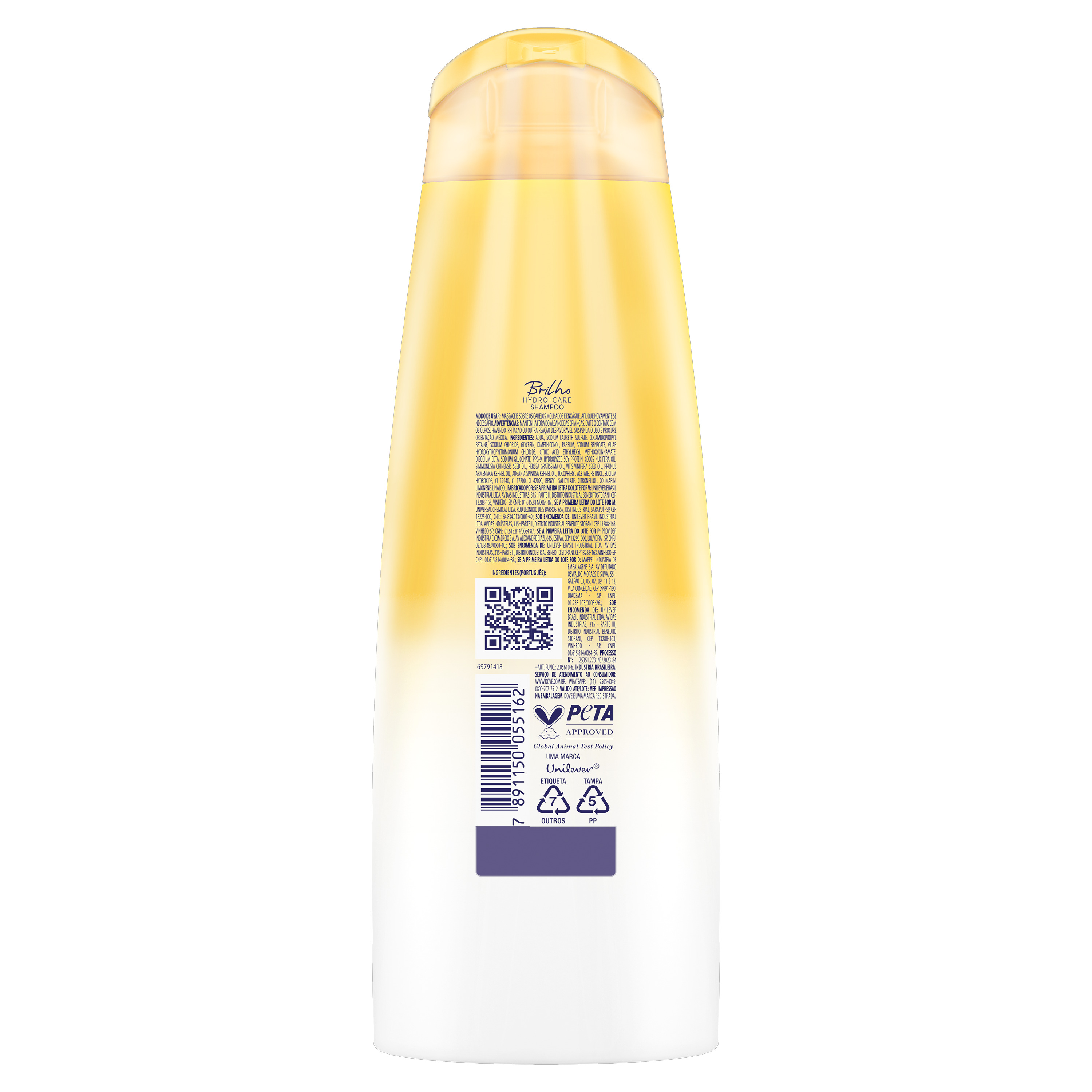 Shampoo Dove Brilho + Óleo Micelar Frasco 400ml