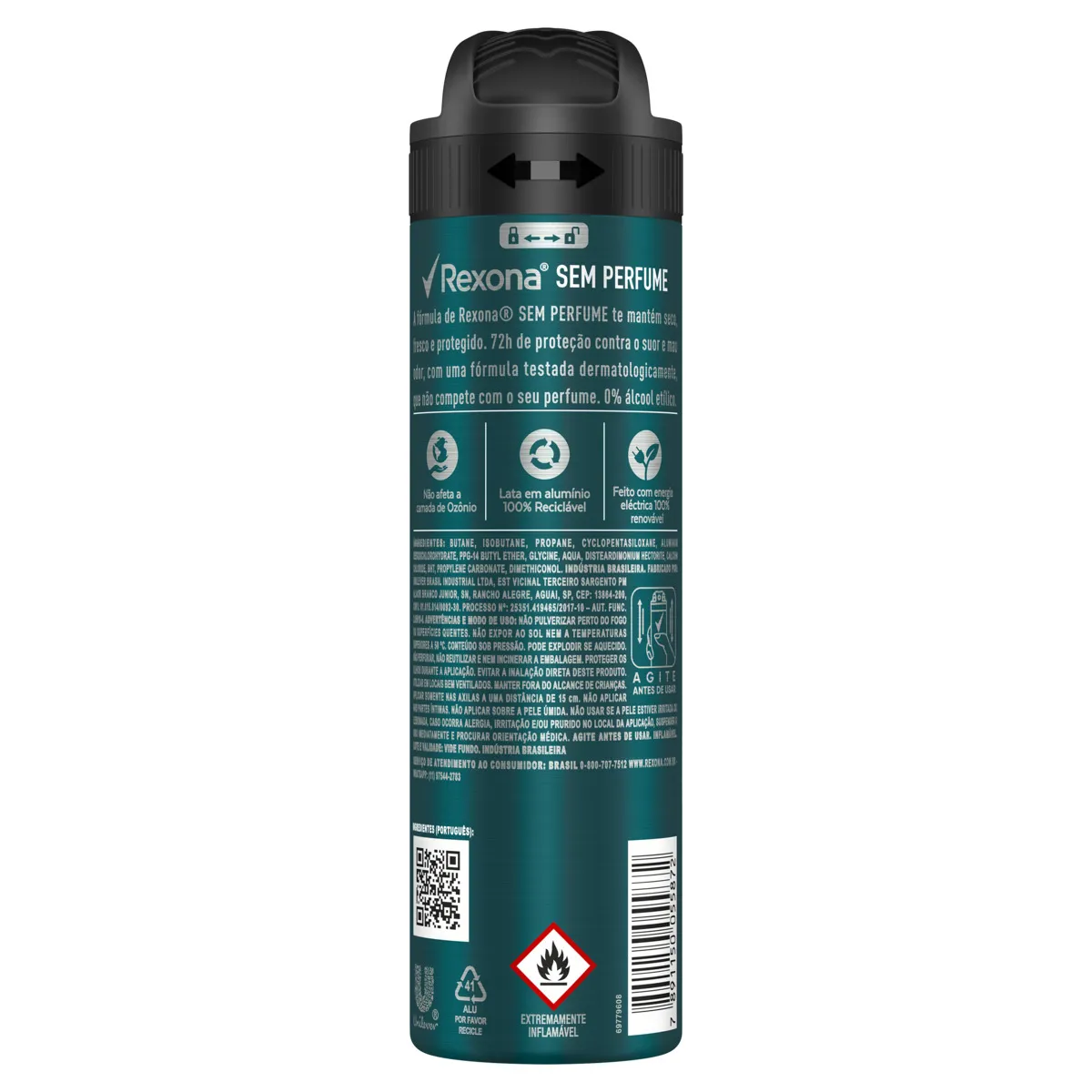 Desodorante Aerossol sem Perfume Rexona Men 150ml