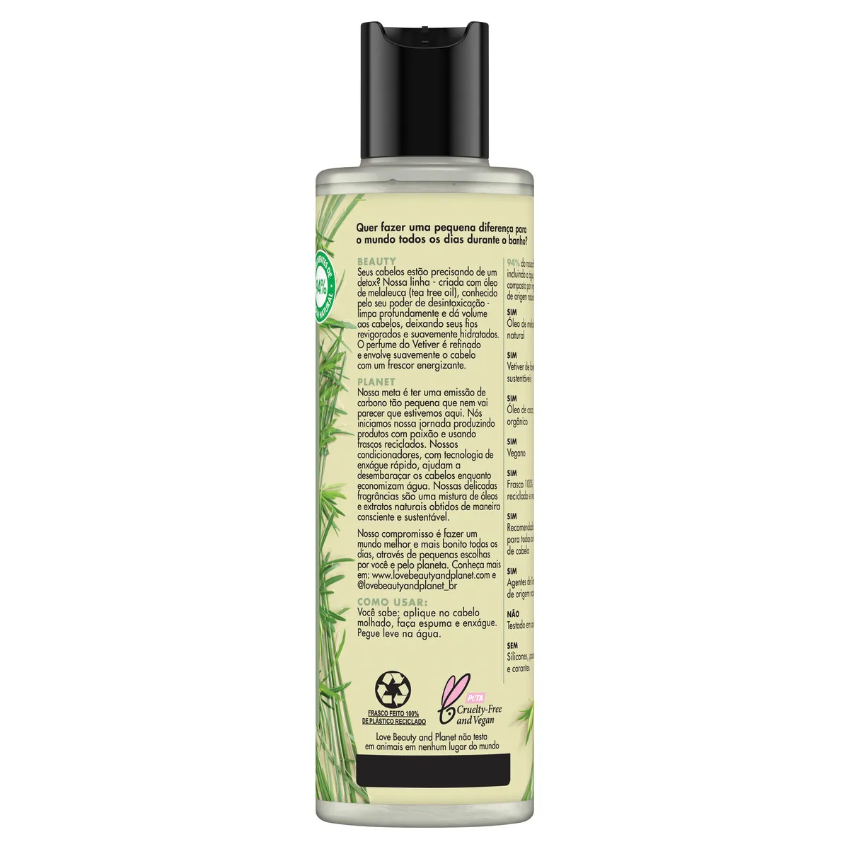 Shampoo Love Beauty & Planet Detox Energizante Frasco 300ml