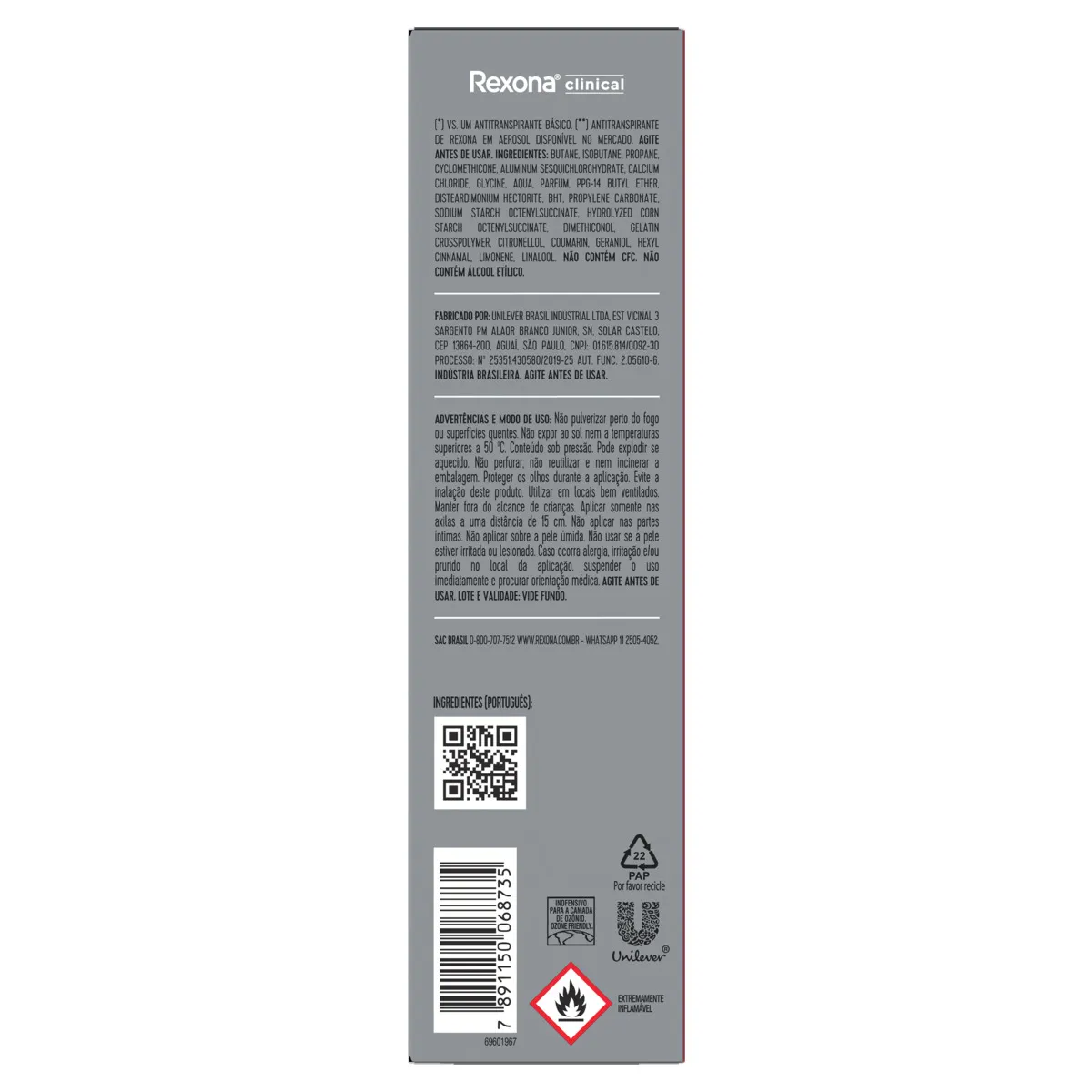 Desodorante Aerosol Rexona Clin Men 150ml