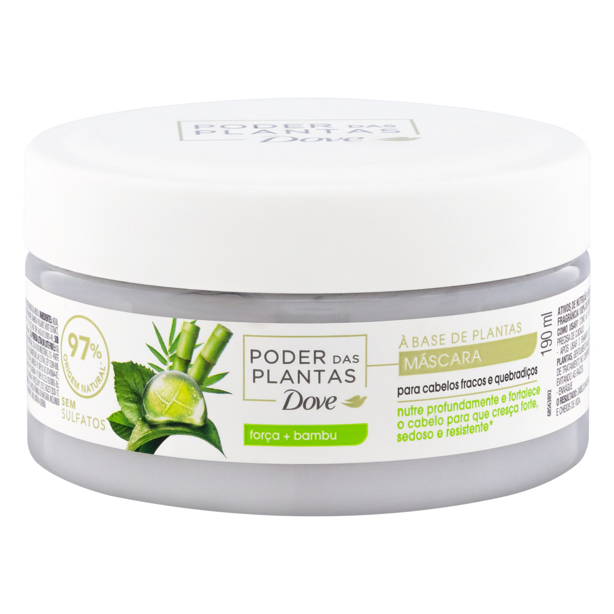 Máscara Capilar Dove Poder da Plantas Força + Bambu 190ml