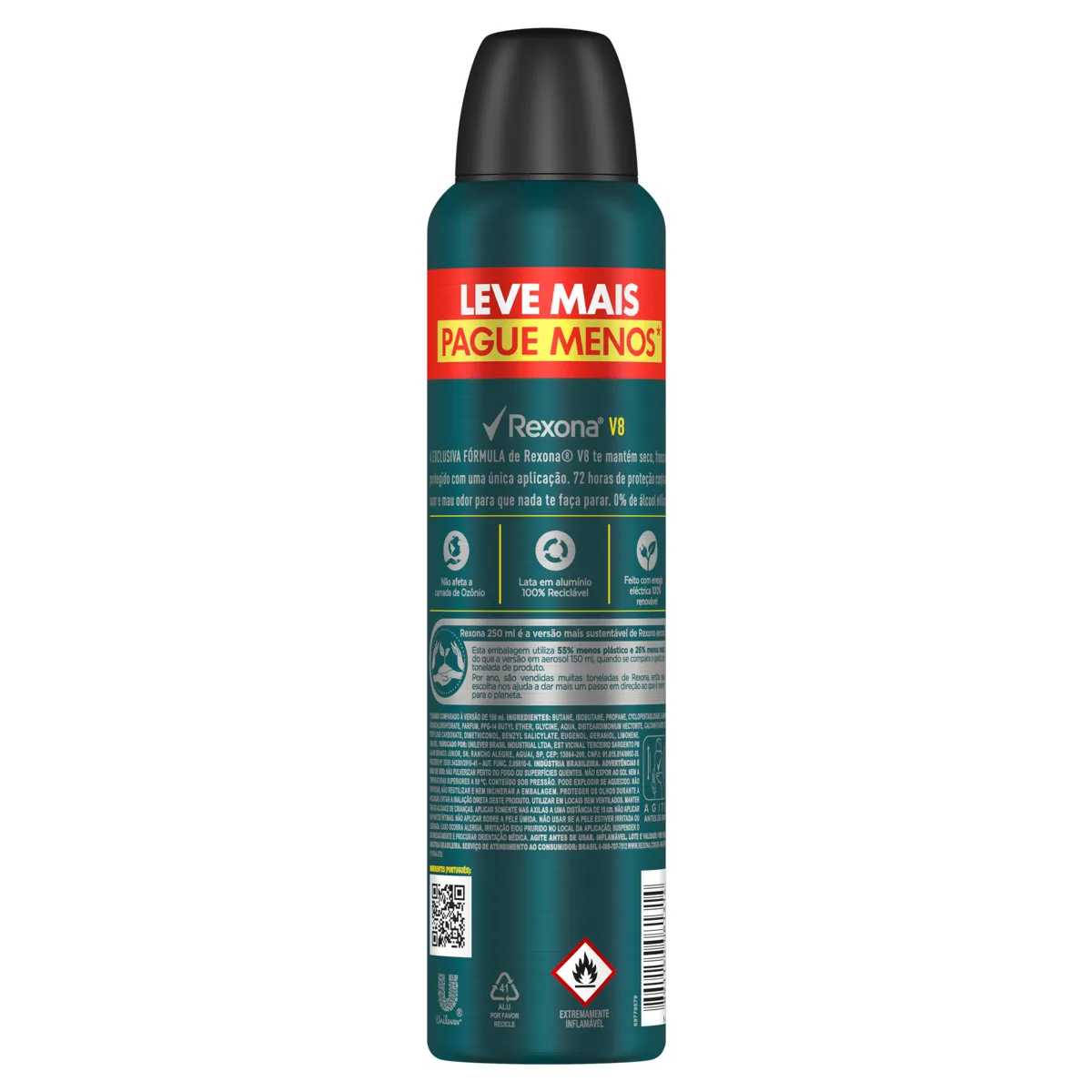 Desodorante Aerosol Men Rexona Ap V8 250ml