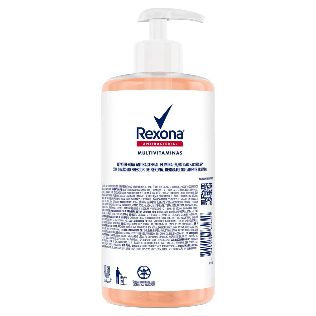 Sabonete Liquido Rexona P/Maos Antib Multiv.500ml