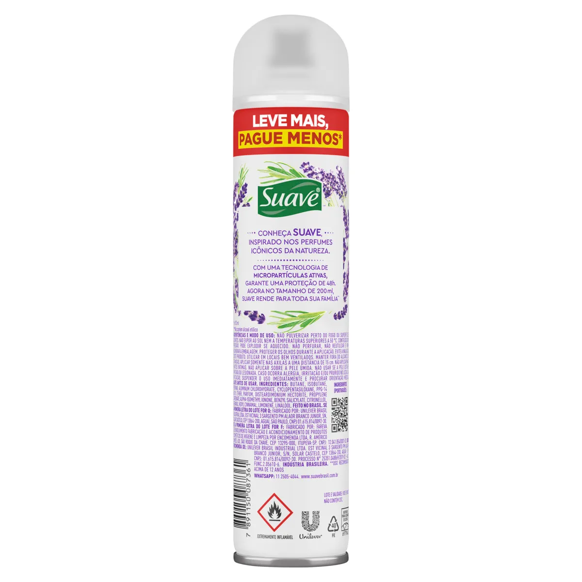 Desodorante Suave Aero Lavanda e Erva Doce 200ml