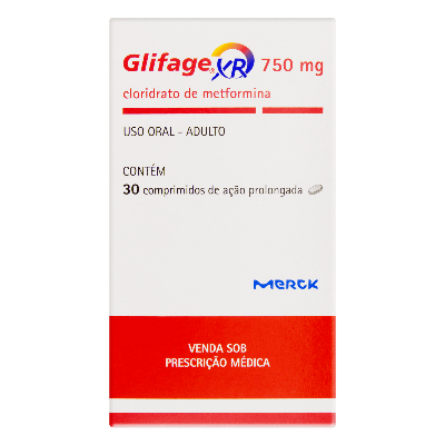 Glifage Xr 750Mg Merck Caixa Com 30 Comprimidos