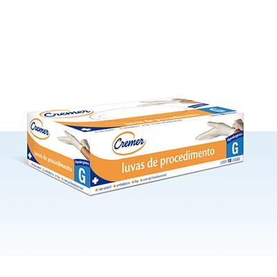 Luva De Procedimento Cremer Tamanho G Com 100 Unidades