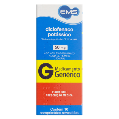 Diclofenaco Potássico 50Mg Ems 10 Comprimidos Revestidos