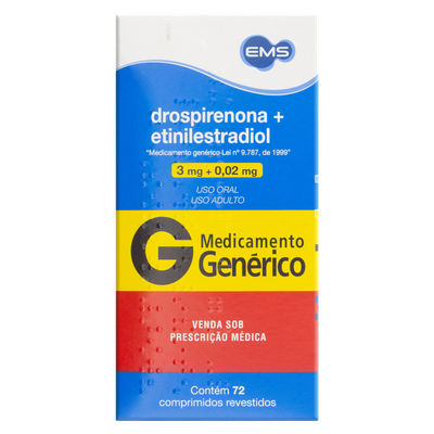 Drospirenona 3mg + Etinilestradiol 0,02mg 72 comprimidos