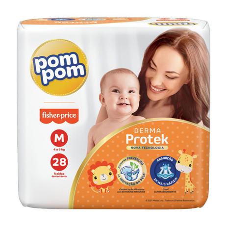 Fralda Pompom Derma Protek M 28 Unidades