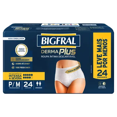 ROUPA INTIMA BIG NOTURNA DERM PLUS P/M 24UNIDADES