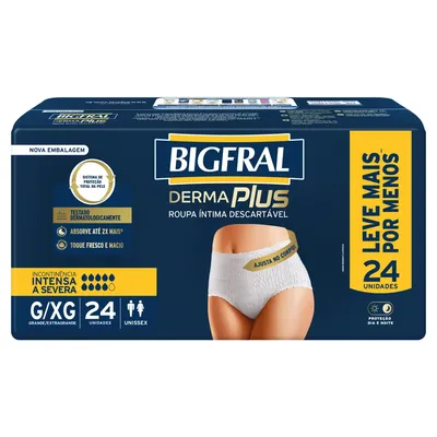 ROUPA INTIMA BIG NOTURNO DERM PLUS G/XG 24UNIDADES